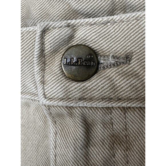 Vtg L.L. Bean Men’s 34x32 Double L Natural Fit Jeans Union Made USA Beige Work - Picture 4 of 13